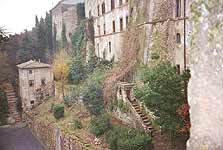 Artena. The view of the garden and the long brick steps where the scene of Juliet and her nurse was shot