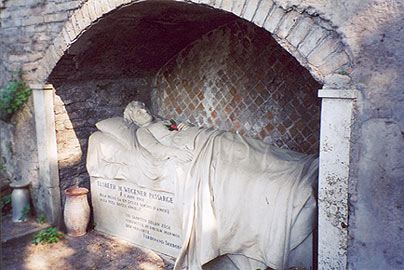   -  monument on  the bride's grave in IL Cimitero Acattolico di Roma