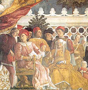 Андреа  Мантенья.  Семья  Лодовико  Гонзага - деталь  фрески  1474