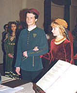  Ольга и Владимир во время церемонии в Доме Джульетты  в Вероне -  the Patto of Olga and Vladimir Nokolaevi  in Juliet's House in Verona, 1999