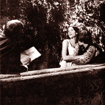              -  Zeffirelli directing his young actors at the balcony filming in Artena